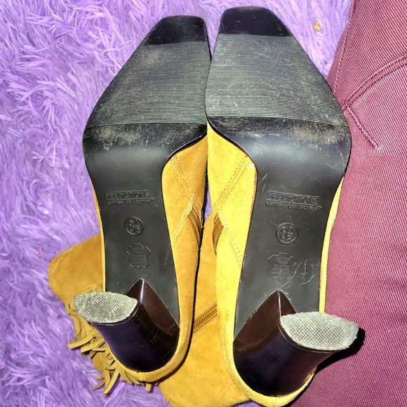 Predictions Leather Fringed Suede Boots Women's 8 ½ - Picture 10 of 11